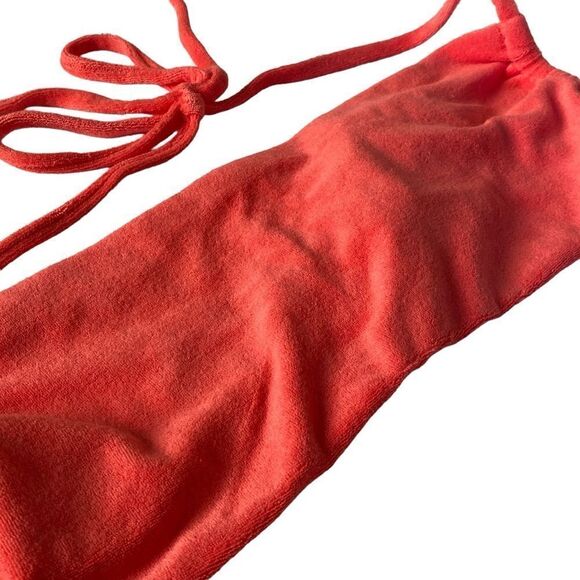 J Crew Coral Terrycloth Bandeau Bikini Top Sz 2X NWT - Picture 7 of 16